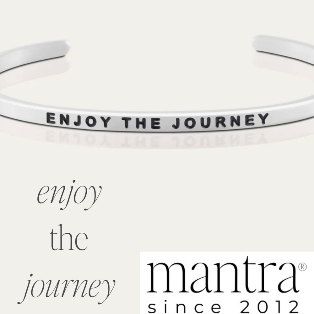 NEW Boxed MantraBand Silver 'Enjoy the Journey' Adjustable Cuff Bracelet